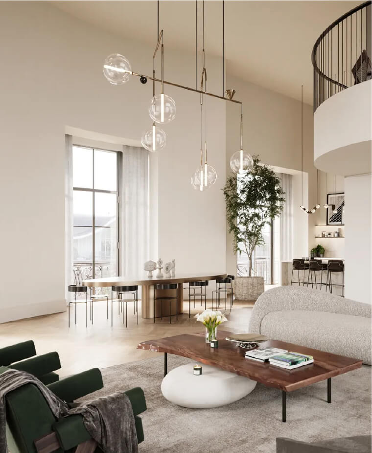 A treia vedere interioară a apartamentului